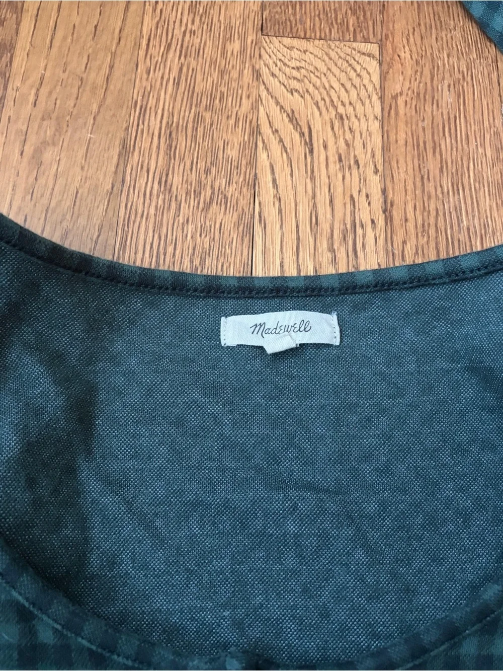 Madewell Green Checked Tank & Henley Knit Top Set
